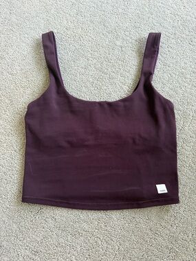 Vuori Square Neck Crop Tank Top - Plum